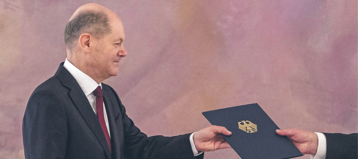 Olaf Scholz jest pierwszym socjaldemokratycznym kanclerzem Niemiec od 2005 r.