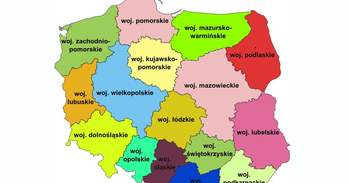 Podzia Na Wojew dztwa W Polsce DXJFW