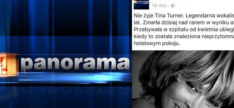 Wpadka "Panoramy". Podali fałszywą informację o śmierci Tiny Turner