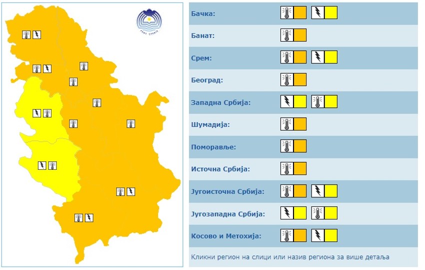 Meteoalarm za danas