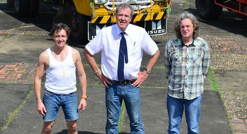 Now former Top Gear hosts, Hammond, Clarkson and May.