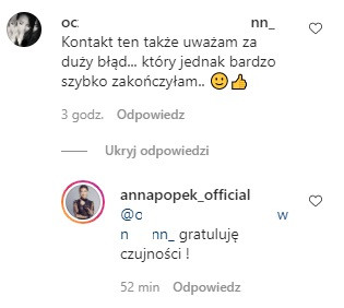 Anna Popek na Instagramie