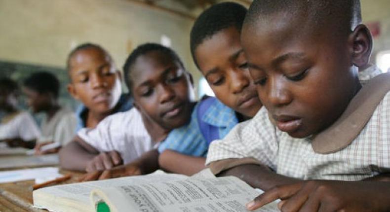 Students in a school in Zimbabwe