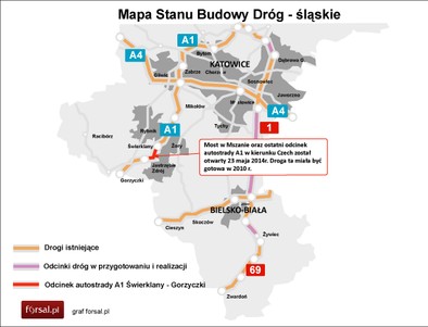 autostrada a1 do czech mapa Autostradą A1 do Czech. Most w Mszanie wreszcie otwarty (WIDEO I 