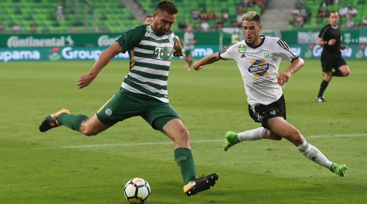 Balra Böde Dániel /Fotó: Weber Zsolt (Ferencváros TC - Swietelsky Haladás labdarúgó mérkőzés 2017. 08. 17-én, OTP Bank Liga NB I. 6. forduló, Groupama Aréna, 2:0)