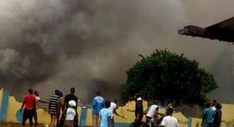 Suspected IPOB member set police station ablaze in Ebonyi community/Illustration. 