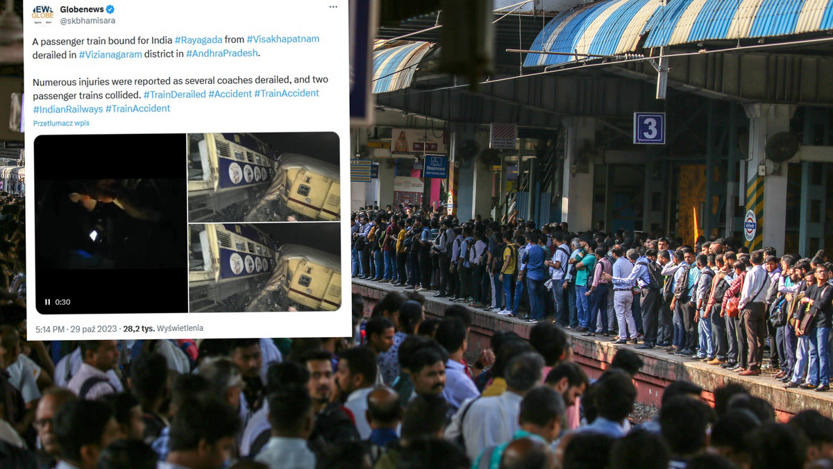 Tragiczny wypadek kolejowy w Indiach. Dziesiątki zabitych