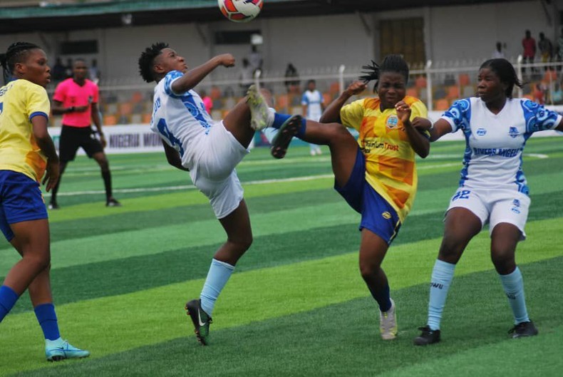 Rivers Angels player and Bayelsa Queens player