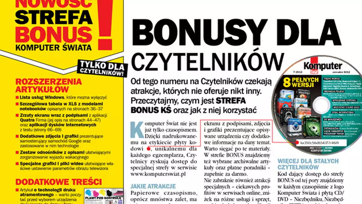 Strefa BONUS. Masa dodatków dla czytelników Komputer Świata!