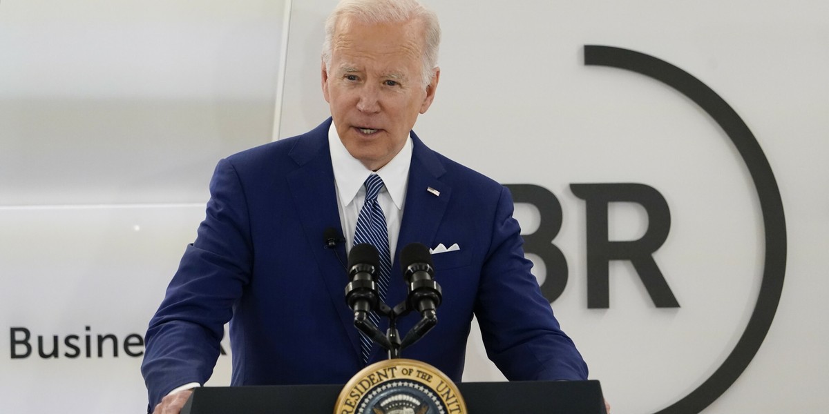 Joe Biden podczas spotkania z przedstawicielami amerykańskiego biznesu