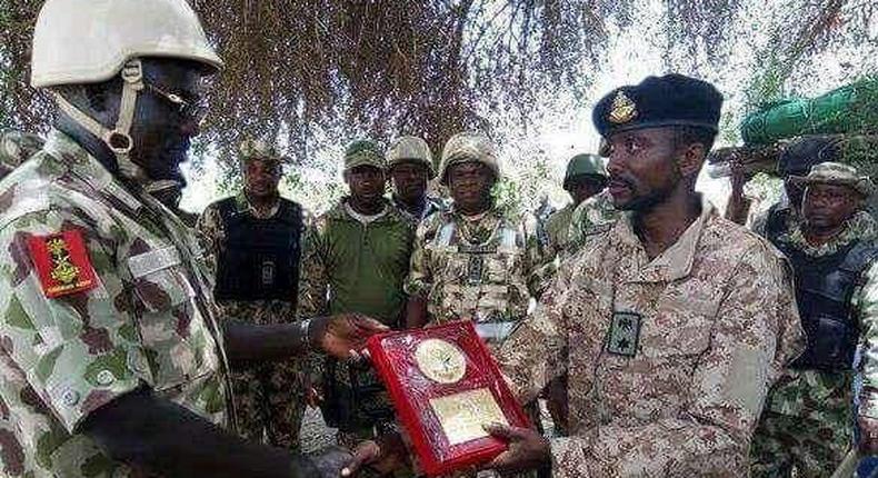 Lt Col. Abu Ali being honoured