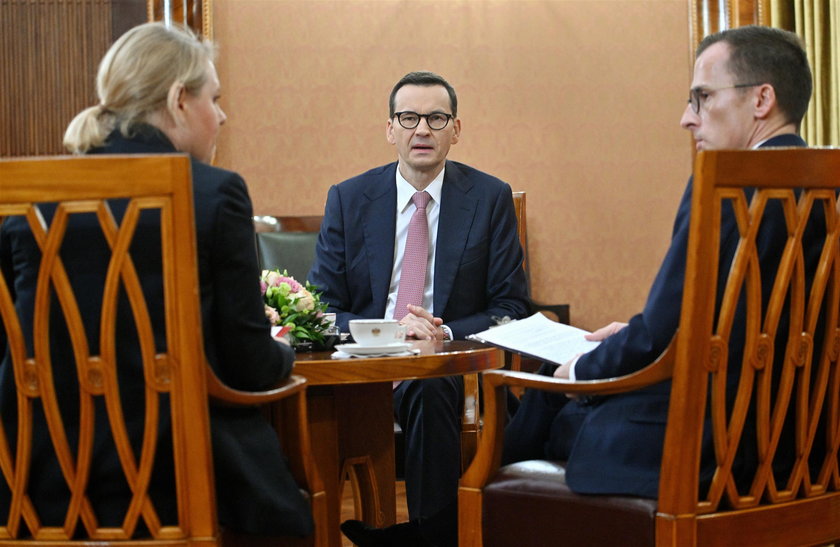 Mateusz Morawiecki przyjął Michała Wodzińskiego i Justynę Łukawską w Kancelarii Premiera.