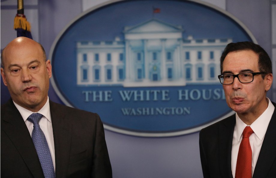 White House Economic Adviser Gary Cohn, Treasury Secretary Steve Mnuchin