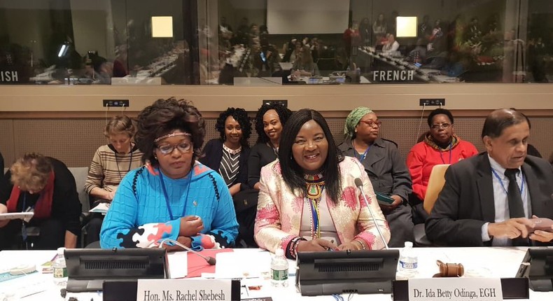 Mama Ida Odinga with CAS Rachel Shebeesh at the CSW conference