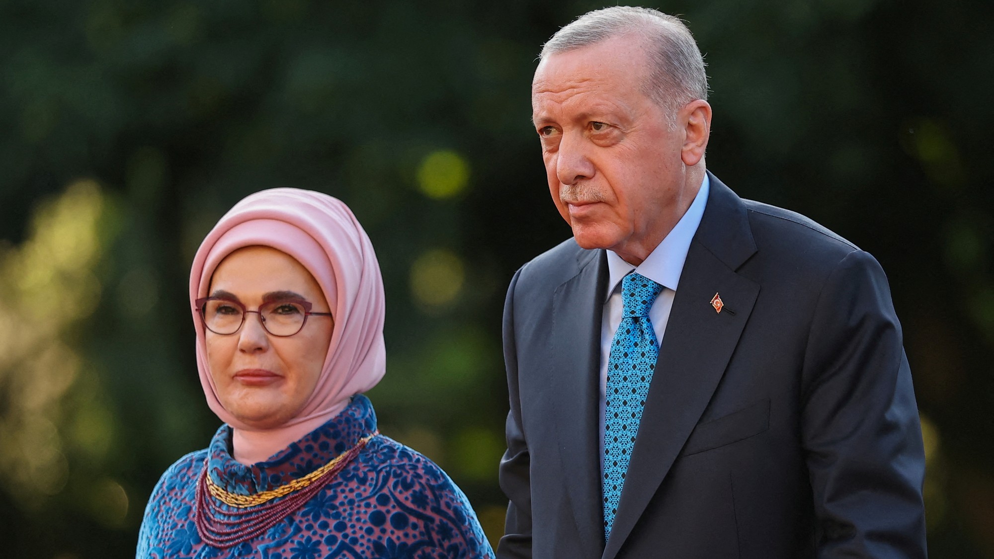 Turecký prezident Erdogan s manželkou Emine.