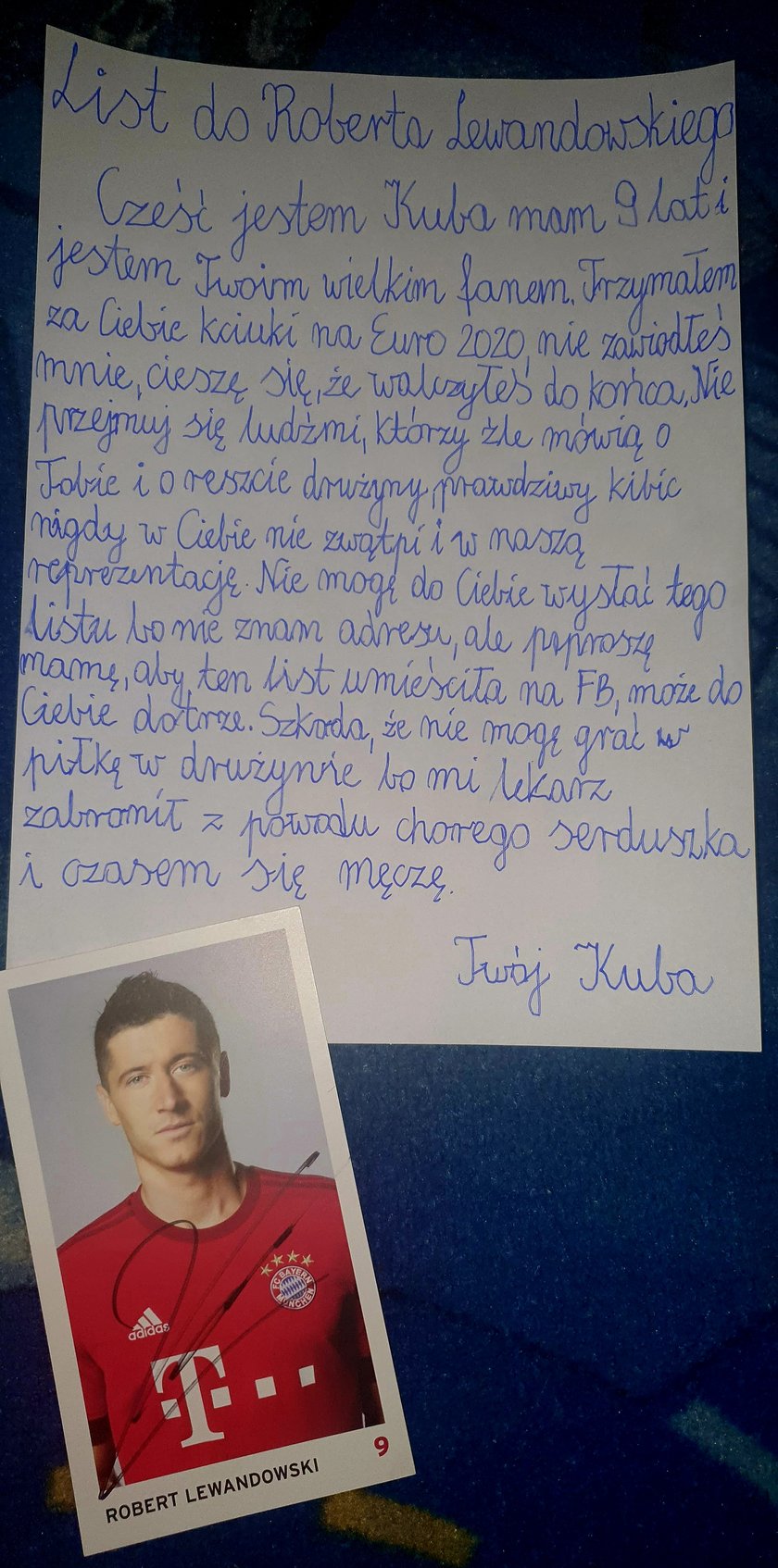 Jak Wysłać List Do Roberta Lewandowskiego 9-letni Kuba napisał wzruszający list do Roberta Lewandowskiego