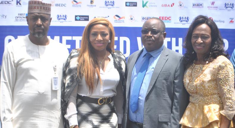 General Manager Finance & Management Services, Nigerian Electricity Regulatory Commission, Shettima Abdulkadir; Chief Executive Officer, Mojec International Limited, Chantelle Abdul; Managing Director, Abuja Electricity Distribution Company, Ernest Mupwaya and Chairman, Mojec International Limited, Mojisola Abdul during the ‘Get Metered By MAP’ Launch held in Abuja recently. 