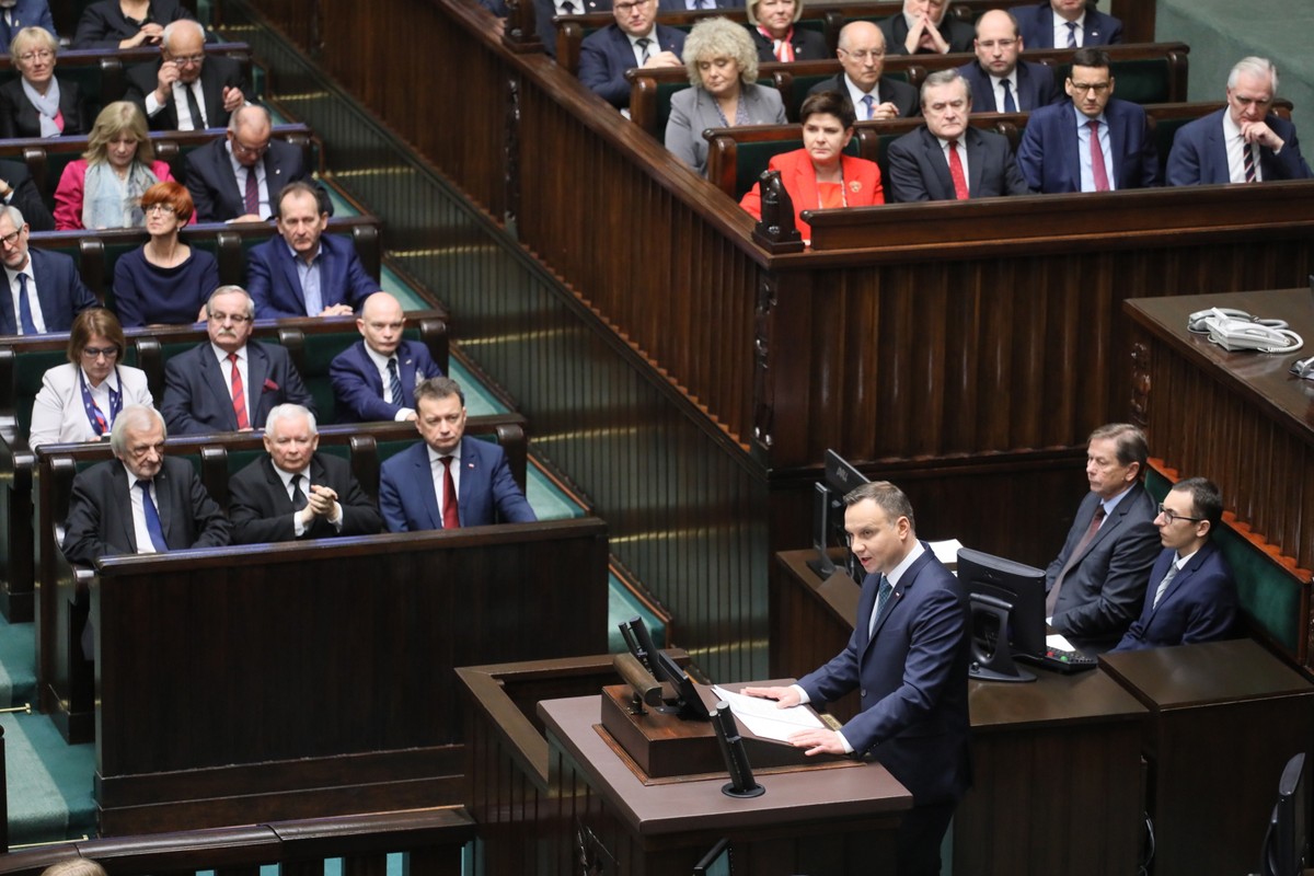 Andrzej Duda wygłasza orędzie przed Zgromadzeniem Narodowym