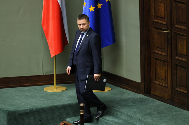 Minister spraw wewnętrznych i administracji Marcin Kierwiński na sali obrad Sejmu w Warszawie