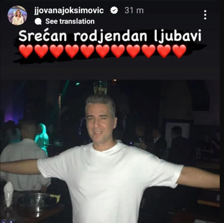 Jovana Joksimović čestitala Željku rođendan