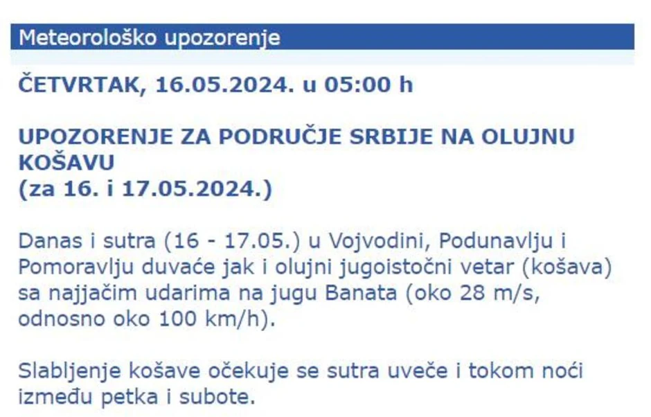 upozorenje rhmz