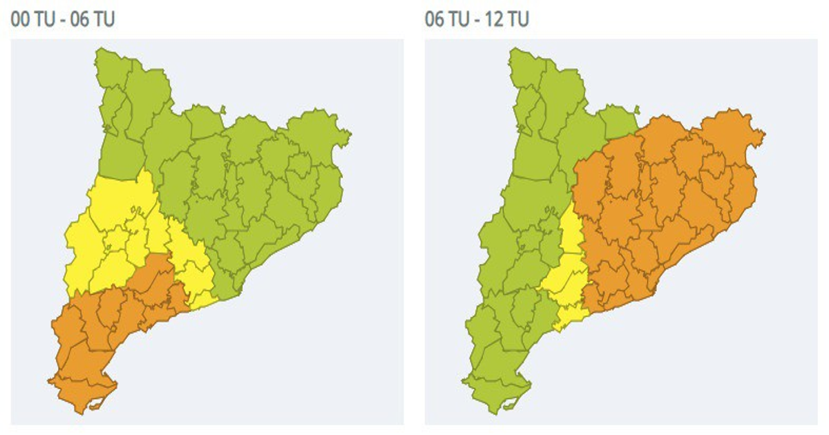 Alerta en Catalunya: lluvias torrenciales de hasta 50 l/m² desde mañana