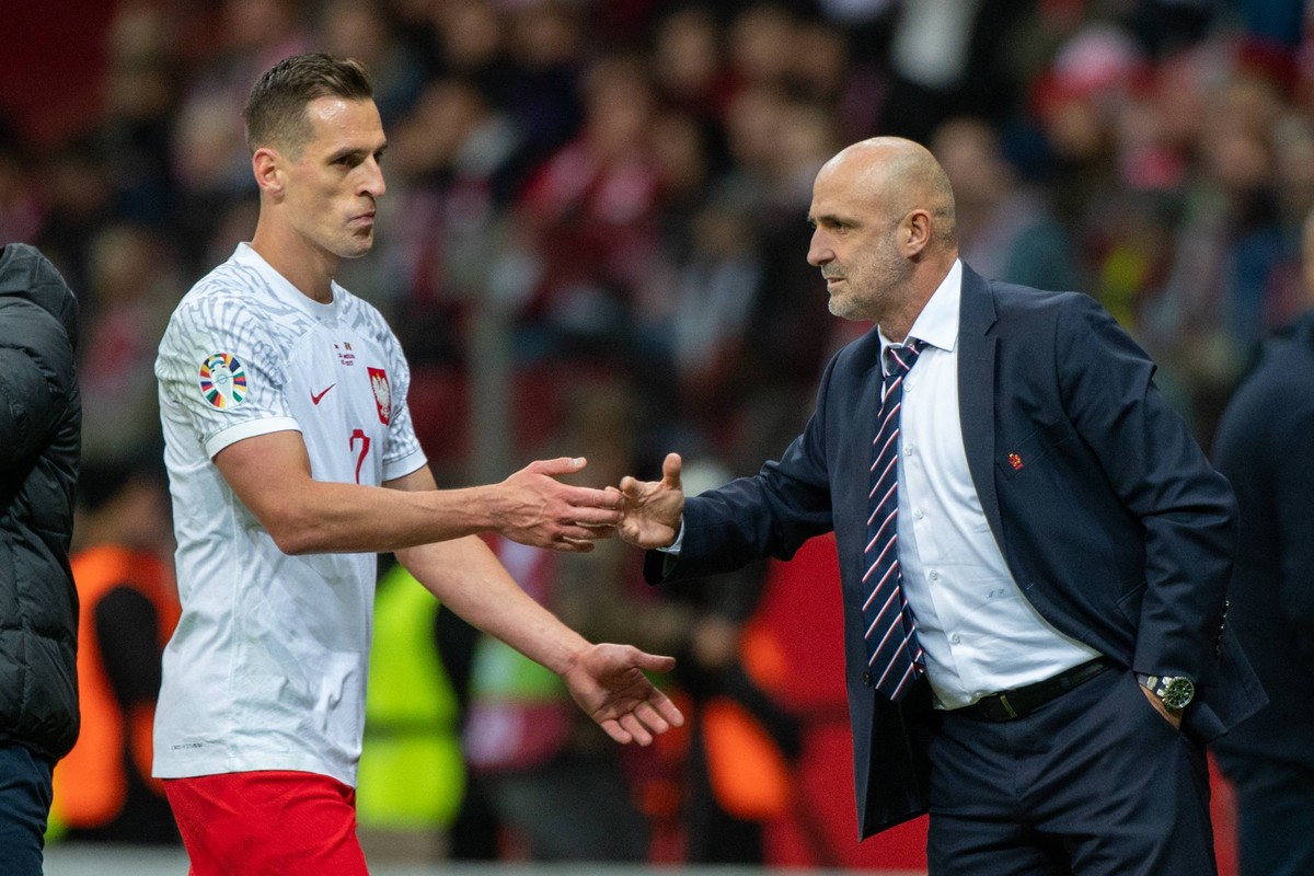 Arkadiusz Milik i Michał Probierz