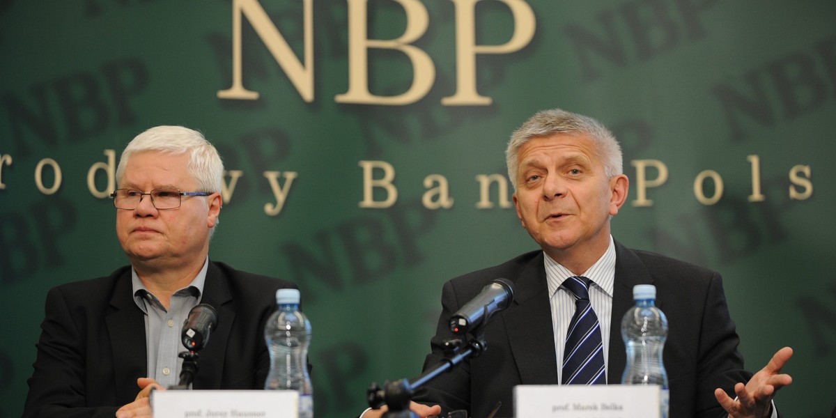 Jerzy Hausner, członek Rady Polityki Pieniężnej i Marek Belka, szef NBP