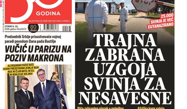 Blic naslovna strana za 14.7.