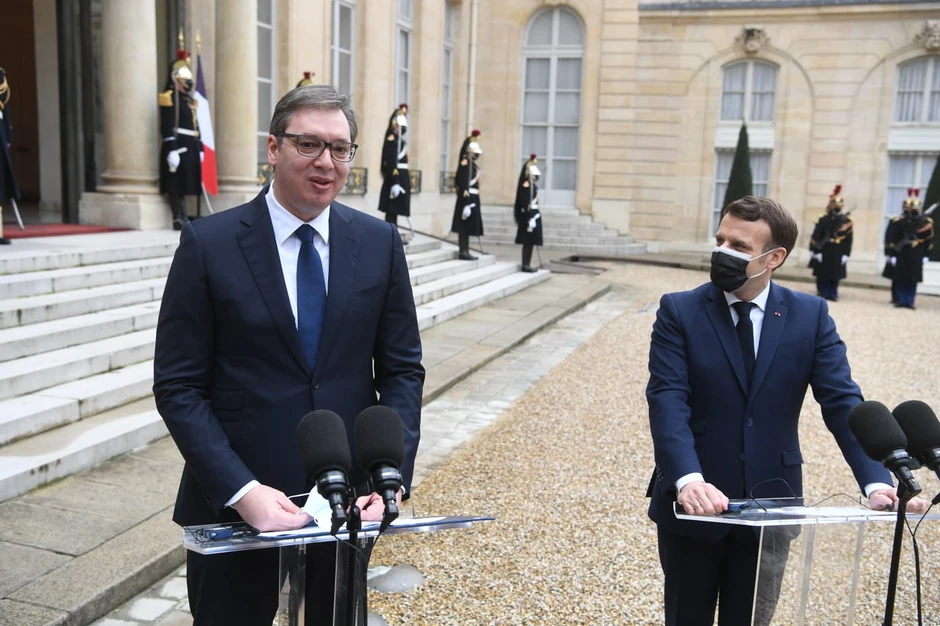Aleksandar Vučić i Emanuel Makron