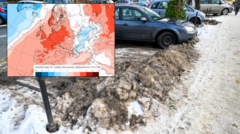 Godziny zimy są policzone. Coraz bliżej Polski spektakularna odwilż (mapa: ECMWF)