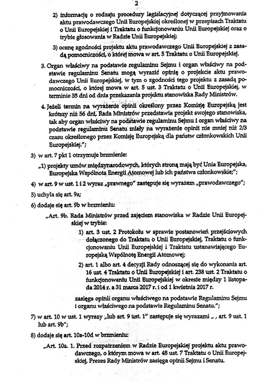 Projekt nowelizacji ustawy kompetencyjnej