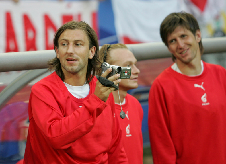 Kamil Kosowski, Sebastian Mila i Grzegorz Rasiak przed meczem Polska - Ekwador na MŚ 2006