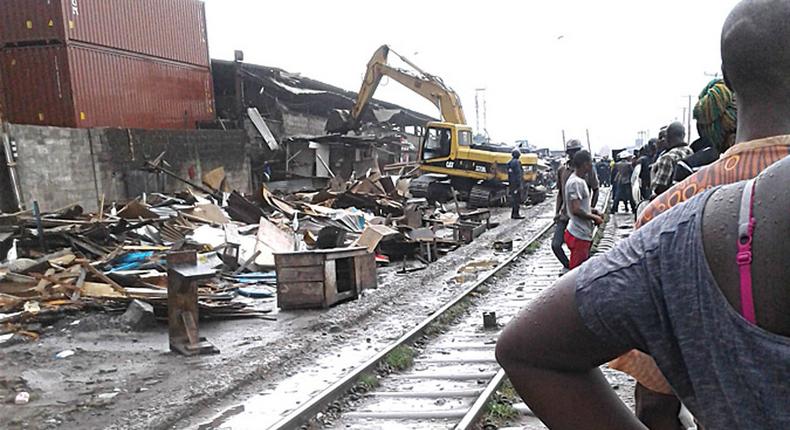 Scene of the demolition in Ijora