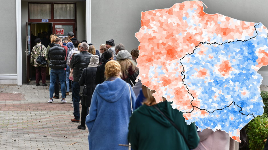 Kolejka do lokalu wyborczego w Lublinie