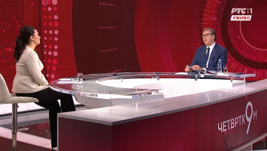 Vućić gost u emisiji "Četvrtkom u 9" na RTS