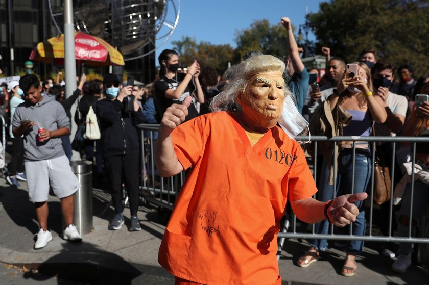 People celebrate after Biden declared winner