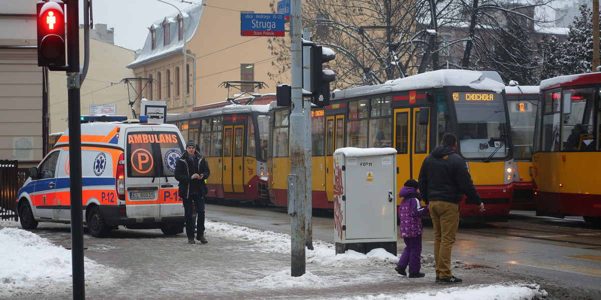 tramwaje korek lodz