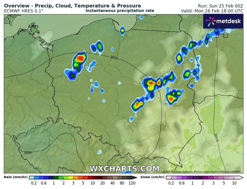 Dziś możliwe są pojedyncze, rozproszone burze