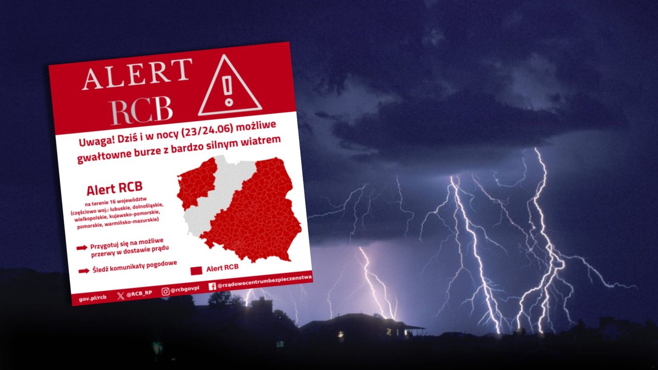 Alert RCB. Idą gwałtowne burze. 