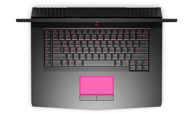 Alienware 17 R4 (P31E) ma nie tylko podświetlaną klawiaturę, ale również płytkę dotykową.