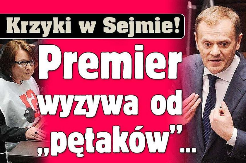 Krzyki w Sejmie! Tusk wyzywa od "pętaków", a Kempa jak rugbysta