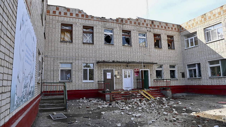 Zniszczenia po ukraińskim ostrzale w Biełgorodzie