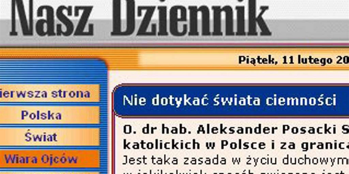 Nasz Dziennik: Demony czają się w internecie!