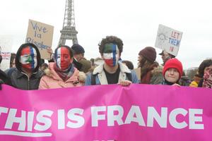 Anti Trump 'Travel Ban' Demonstration In Paris