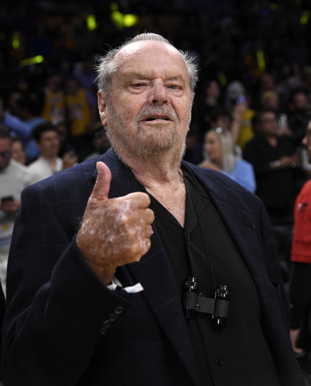 Jack Nicholson podczas meczu Lakersów (28 kwietnia 2023)