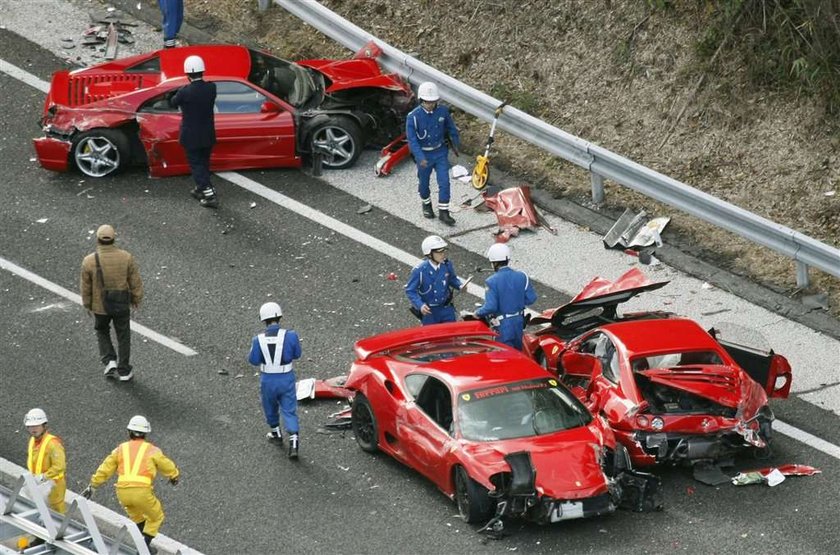 japonia, wypadek, ferrari