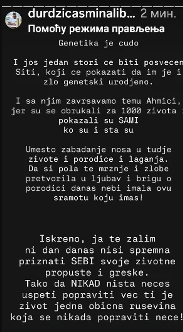 "ČAK JE I ZLO GENETSKI UROĐENO" Siti neće biti dobro kad ovo vidi: "Život ti je postao obična ruševina"