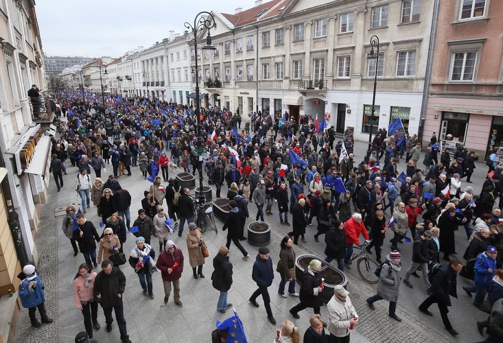 Marsz dla Europy w centrum Warszawy