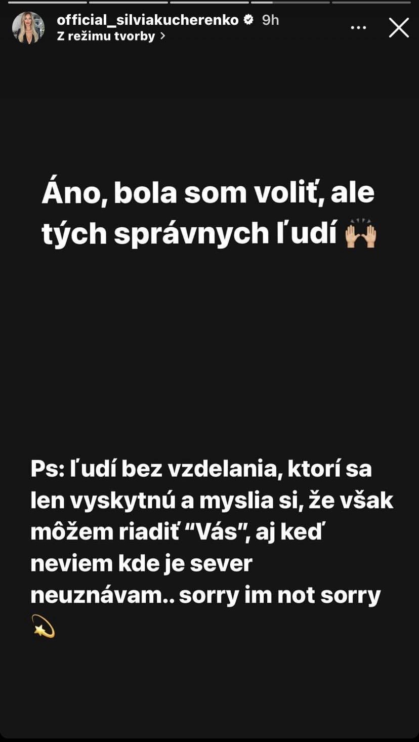 Silvia si nenechala ujsť voľby. 